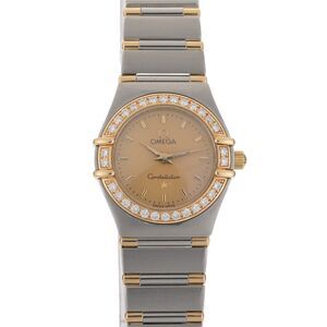 OMEGA Constellation 18k Gold & Steel Factory Diamond Bezel 26mm Ladies Watch